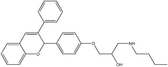 2-[4-[3-(Butylamino)-2-hydroxypropoxy]phenyl]-3-phenyl-2H-1-benzopyran Struktur