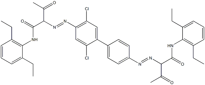 4,4'-Bis[[1-(2,6-diethylphenylamino)-1,3-dioxobutan-2-yl]azo]-2,5-dichloro-1,1'-biphenyl Struktur