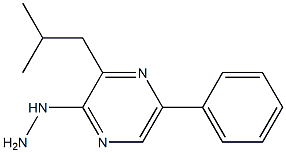 3-Isobutyl-5-phenyl-2-hydrazinopyrazine Struktur