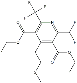 2-Difluoromethyl-6-(trifluoromethyl)-4-(2-methylthioethyl)pyridine-3,5-dicarboxylic acid diethyl ester Struktur