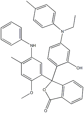 3-[4-(N-Ethyl-4-methylanilino)-2-hydroxyphenyl]-3-(5-anilino-4-methyl-2-methoxyphenyl)isobenzofuran-1(3H)-one Struktur