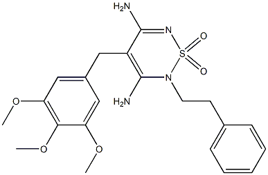 3,5-Diamino-2-(2-phenylethyl)-4-(3,4,5-trimethoxybenzyl)-2H-1,2,6-thiadiazine 1,1-dioxide Struktur