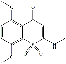 5,8-Dimethoxy-2-(methylamino)-4-oxo-4H-1-benzothiopyran 1,1-dioxide Struktur