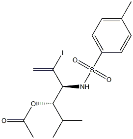 Acetic acid (1S,2S)-1-isopropyl-2-(tosylamino)-3-iodo-3-butenyl ester Struktur