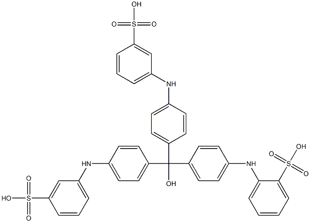 2-[4-[Bis[4-(3-sulfoanilino)phenyl]hydroxymethyl]anilino]benzenesulfonic acid Struktur