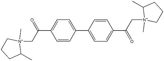 1,1'-[[1,1'-Biphenyl-4,4'-diyl]bis(2-oxo-2,1-ethanediyl)]bis(1-methyl-2-methylpyrrolidinium) Struktur