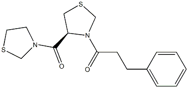 (4S)-4-[(Thiazolidin-3-yl)carbonyl]-3-[(2-phenylethyl)carbonyl]thiazolidine Struktur