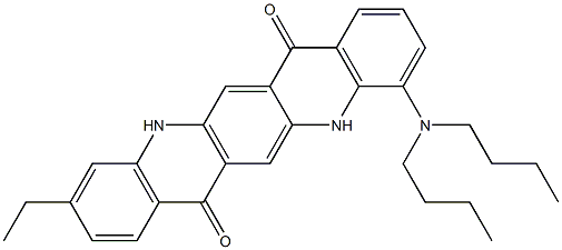 4-(Dibutylamino)-10-ethyl-5,12-dihydroquino[2,3-b]acridine-7,14-dione Struktur