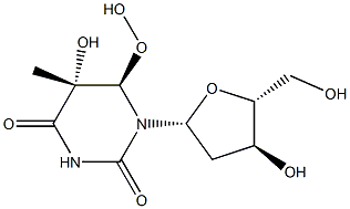 (5R,6R)-5,6-Dihydro-5-hydroxy-6-hydroperoxythymidine Struktur