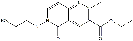 6-((2-Hydroxyethyl)amino)-2-methyl-5-oxo-5,6-dihydro-1,6-naphthyridine-3-carboxylic acid ethyl ester Struktur