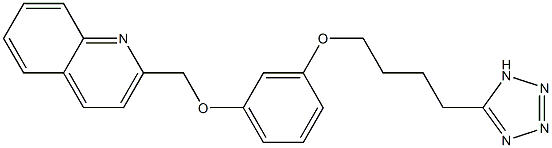 2-[3-[4-(1H-Tetrazol-5-yl)butoxy]phenoxymethyl]quinoline Struktur