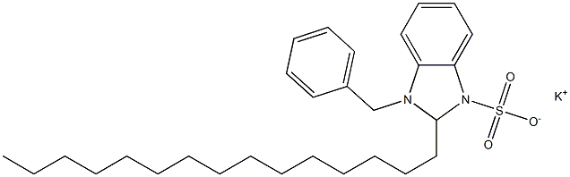 1-Benzyl-2,3-dihydro-2-pentadecyl-1H-benzimidazole-3-sulfonic acid potassium salt Struktur