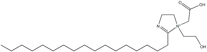 1-Carboxymethyl-2-heptadecyl-1-(2-hydroxyethyl)-2-imidazoline-1-ium Struktur