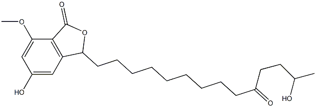 5-Hydroxy-3-(13-hydroxy-10-oxotetradecyl)-7-methoxyisobenzofuran-1(3H)-one Struktur