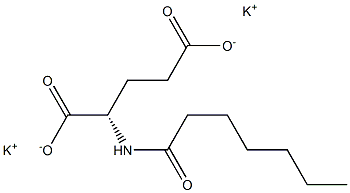 N-Enanthoylglutamic acid dipotassium salt Struktur