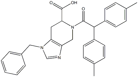 1-Benzyl-5-[bis(4-methylphenyl)acetyl]-4,5,6,7-tetrahydro-1H-imidazo[4,5-c]pyridine-6-carboxylic acid Struktur