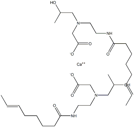 Bis[N-(2-hydroxypropyl)-N-[2-(6-octenoylamino)ethyl]aminoacetic acid]calcium salt Struktur