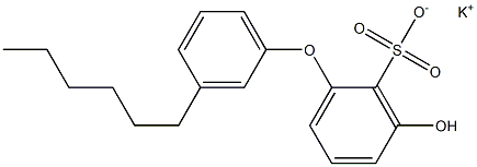 3-Hydroxy-3'-hexyl[oxybisbenzene]-2-sulfonic acid potassium salt Struktur