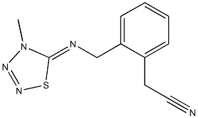 2-[2-[[(4,5-Dihydro-4-methyl-1,2,3,4-thiatriazol)-5-ylidene]aminomethyl]phenyl]acetonitrile Struktur