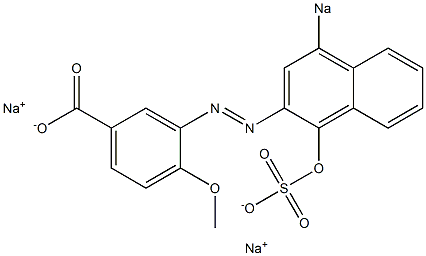 3-[(1-Hydroxy-4-sodiosulfo-2-naphthalenyl)azo]-4-methoxybenzoic acid sodium salt Struktur