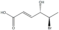 (2E,4S,5R)-5-Bromo-4-hydroxy-2-hexenoic acid Struktur