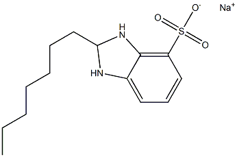 2,3-Dihydro-2-heptyl-1H-benzimidazole-4-sulfonic acid sodium salt Struktur