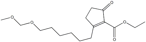 5-Oxo-2-(1-methoxymethoxyhexyl)-1-cyclopentene-1-carboxylic acid ethyl ester Struktur