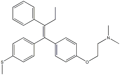 (Z)-1-[4-[2-(Dimethylamino)ethoxy]phenyl]-1-(4-(methylthio)phenyl)-2-phenyl-1-butene Struktur