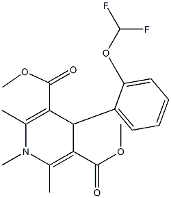 1,4-Dihydro-1,2,6-trimethyl-4-(2-difluoromethoxyphenyl)pyridine-3,5-dicarboxylic acid dimethyl ester Struktur