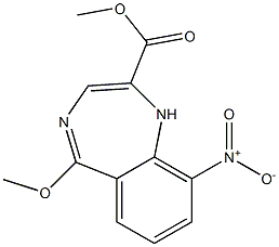 5-Methoxy-9-nitro-1H-1,4-benzodiazepine-2-carboxylic acid methyl ester Struktur