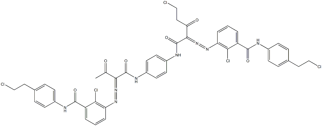 3,3'-[2-(Chloromethyl)-1,4-phenylenebis[iminocarbonyl(acetylmethylene)azo]]bis[N-[4-(2-chloroethyl)phenyl]-2-chlorobenzamide] Struktur