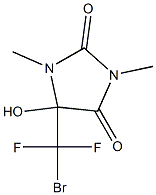 5-Hydroxy-5-(bromodifluoromethyl)-1,3-dimethyl-1H-imidazole-2,4(3H,5H)-dione Struktur