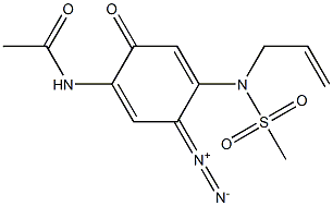 N-[4-(Acetylamino)-6-diazo-3-oxo-1,4-cyclohexadien-1-yl]-N-(2-propenyl)methanesulfonamide Struktur