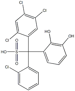 (2-Chlorophenyl)(2,4,5-trichlorophenyl)(2,3-dihydroxyphenyl)methanesulfonic acid Struktur