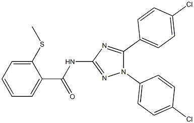 1-(4-Chlorophenyl)-5-(4-chlorophenyl)-3-([2-(methylthio)benzoyl]amino)-1H-1,2,4-triazole Struktur