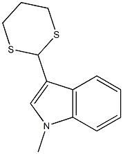 1-Methyl-3-(1,3-dithian-2-yl)-1H-indole Struktur