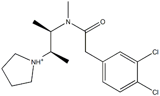 1-[(1R,2R)-2-[N-(3,4-Dichlorophenylacetyl)-N-methylamino]-1-methylpropyl]pyrrolidinium Struktur