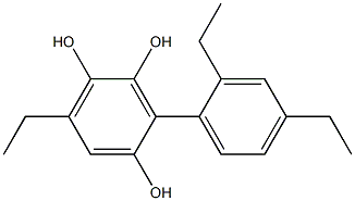 6-Ethyl-3-(2,4-diethylphenyl)benzene-1,2,4-triol Struktur