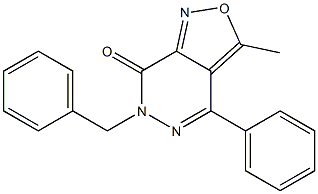 3-Methyl-4-phenyl-6-benzylisoxazolo[3,4-d]pyridazin-7(6H)-one Struktur