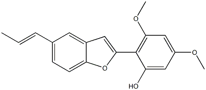 2-[5-[(E)-1-Propenyl]benzofuran-2-yl]-3,5-dimethoxyphenol Struktur