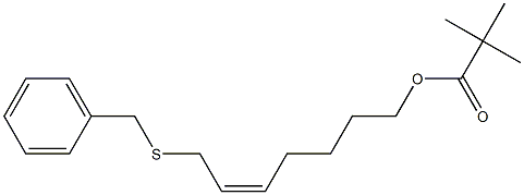 Pivalic acid [(Z)-7-[benzylthio]-5-heptenyl] ester Struktur