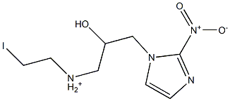 N-(2-Iodoethyl)-2-hydroxy-3-(2-nitro-1H-imidazol-1-yl)propan-1-aminium Struktur