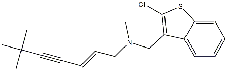 (2E)-6,6,N-Trimethyl-N-(2-chloro-1-benzothiophen-3-ylmethyl)-2-hepten-4-yn-1-amine Struktur