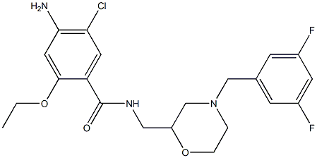 4-Amino-5-chloro-2-ethoxy-N-[[4-(3,5-difluorobenzyl)-2-morpholinyl]methyl]benzamide Struktur