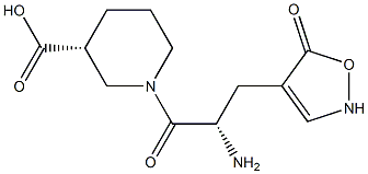 (3R)-1-[(S)-2-Amino-3-[(2,5-dihydro-5-oxoisoxazol)-4-yl]propanoyl]piperidine-3-carboxylic acid Struktur