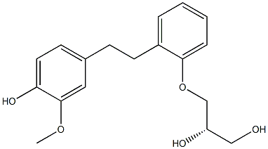 (2S)-3-[2-(4-Hydroxy-3-methoxyphenethyl)phenoxy]-1,2-propanediol Struktur