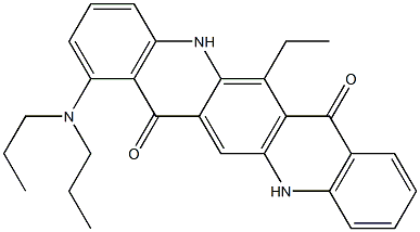 1-(Dipropylamino)-6-ethyl-5,12-dihydroquino[2,3-b]acridine-7,14-dione Struktur