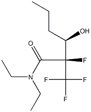 (2R,3R)-N,N-Diethyl-2-fluoro-2-trifluoromethyl-3-hydroxyhexanamide Struktur