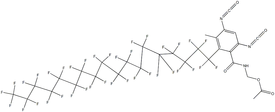 N-(Acetyloxymethyl)-2-(heptatriacontafluorooctadecyl)-4,6-diisocyanato-3-methylbenzamide Struktur