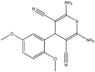 2,6-Diamino-4-(2,5-dimethoxyphenyl)-4H-thiopyran-3,5-dicarbonitrile Struktur